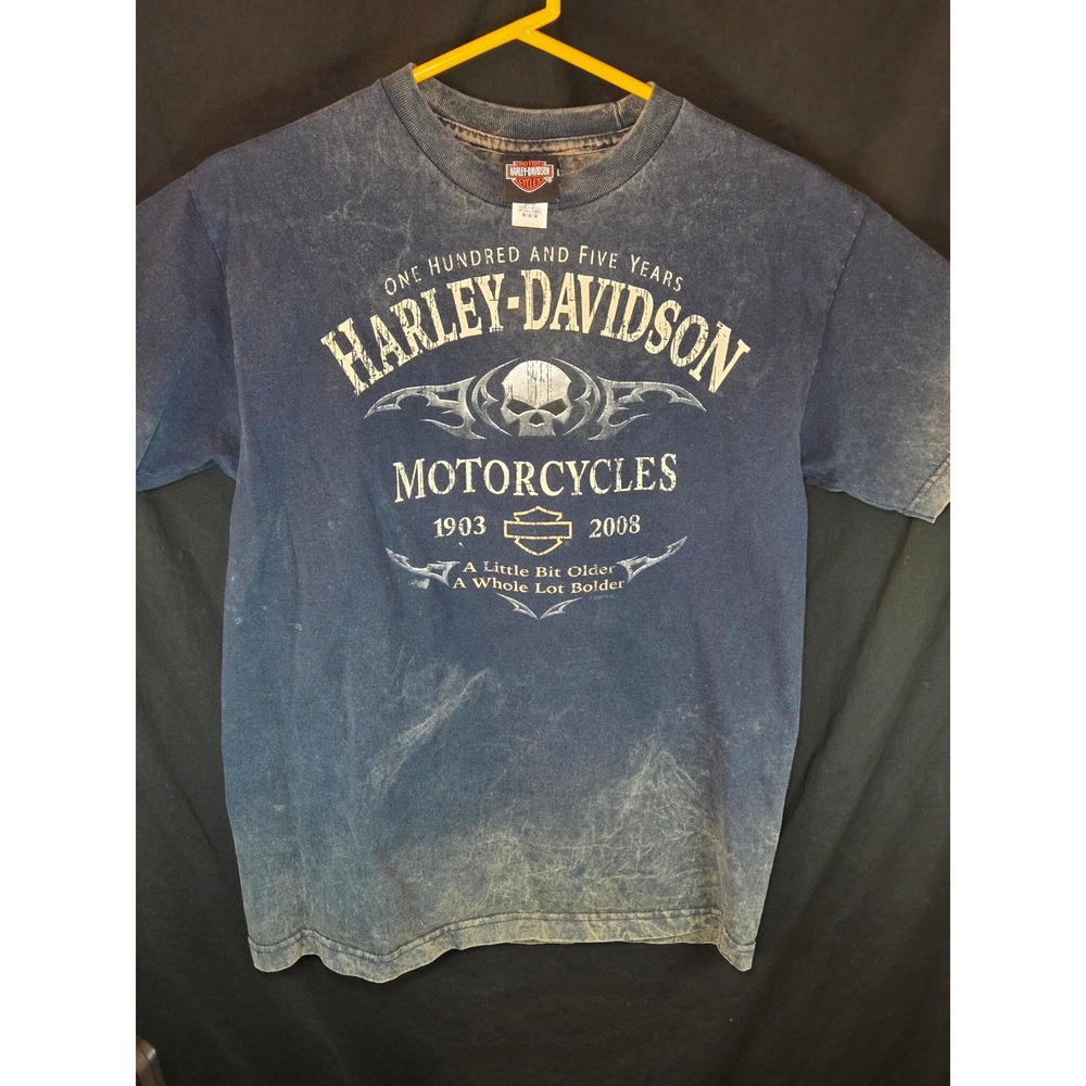 Harley-Davidson 105th Anniversary T-Shirt Mens Medium Blue Thunderbird NM 2006